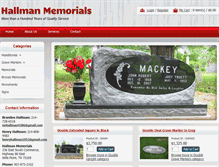 Tablet Screenshot of hallmanmemorials.net